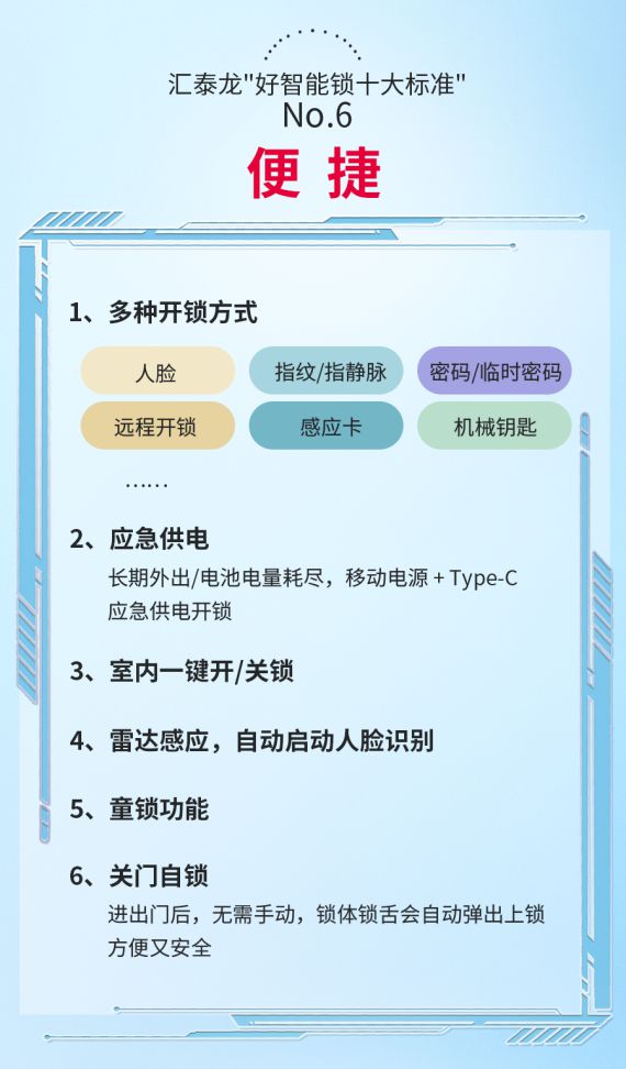 博鱼智能锁行业新标杆汇泰龙好智能锁十大标准高要求高品质(图5)